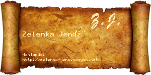 Zelenka Jenő névjegykártya